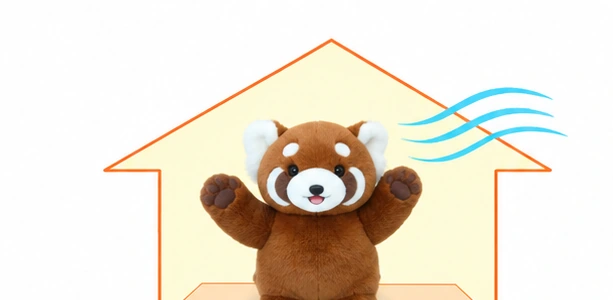 小浣熊を風通しのよい場所で乾かす